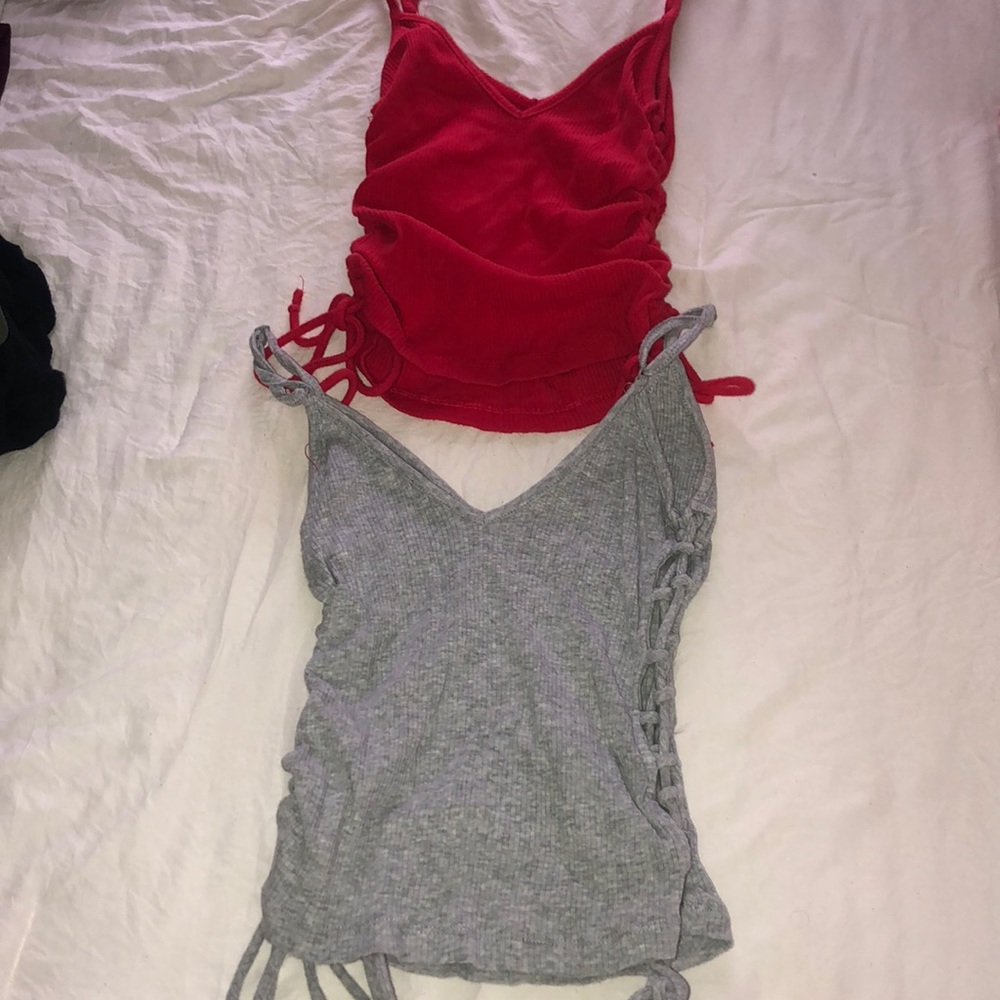 Cute scrunch side tank tops